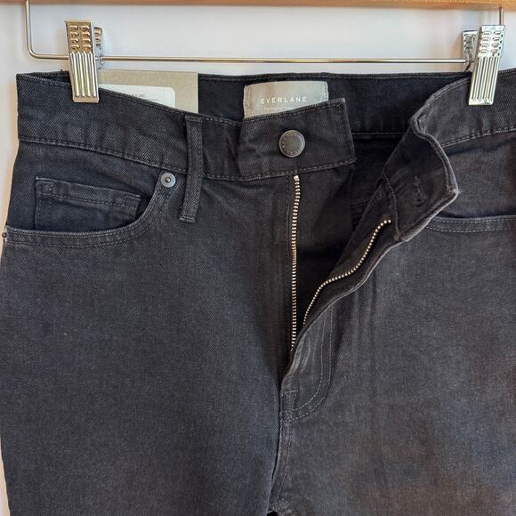 Everlane The Original Cheeky Jean Straight Leg High Rise Crop Sz 26 Black Denim - Picture 10 of 15